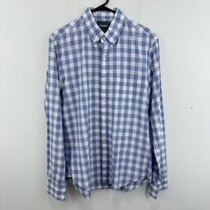 Bonobos Mens‎ Slim Fit Button Down Shirt Medium Blue White Gingham Check